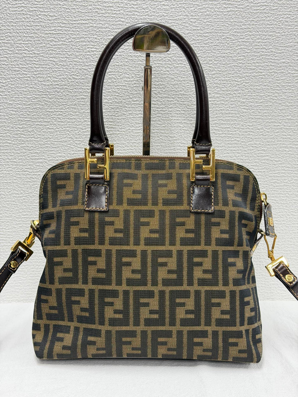 FENDI Zucca Canvas Dome Top Handle 2-Way Bag