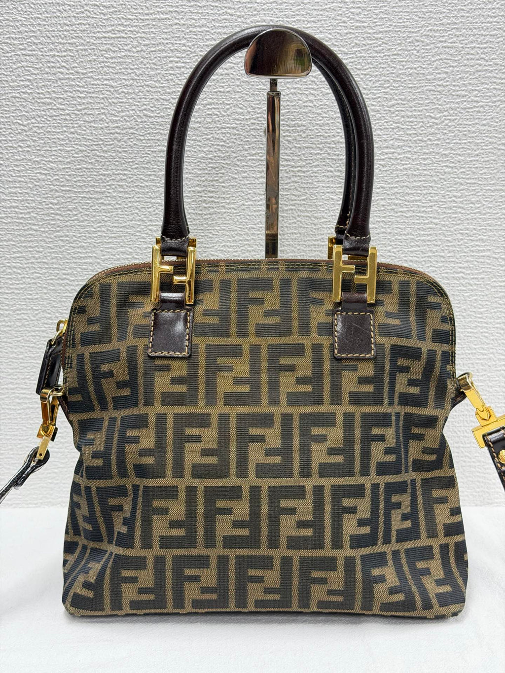 FENDI Zucca Canvas Dome Top Handle 2-Way Bag