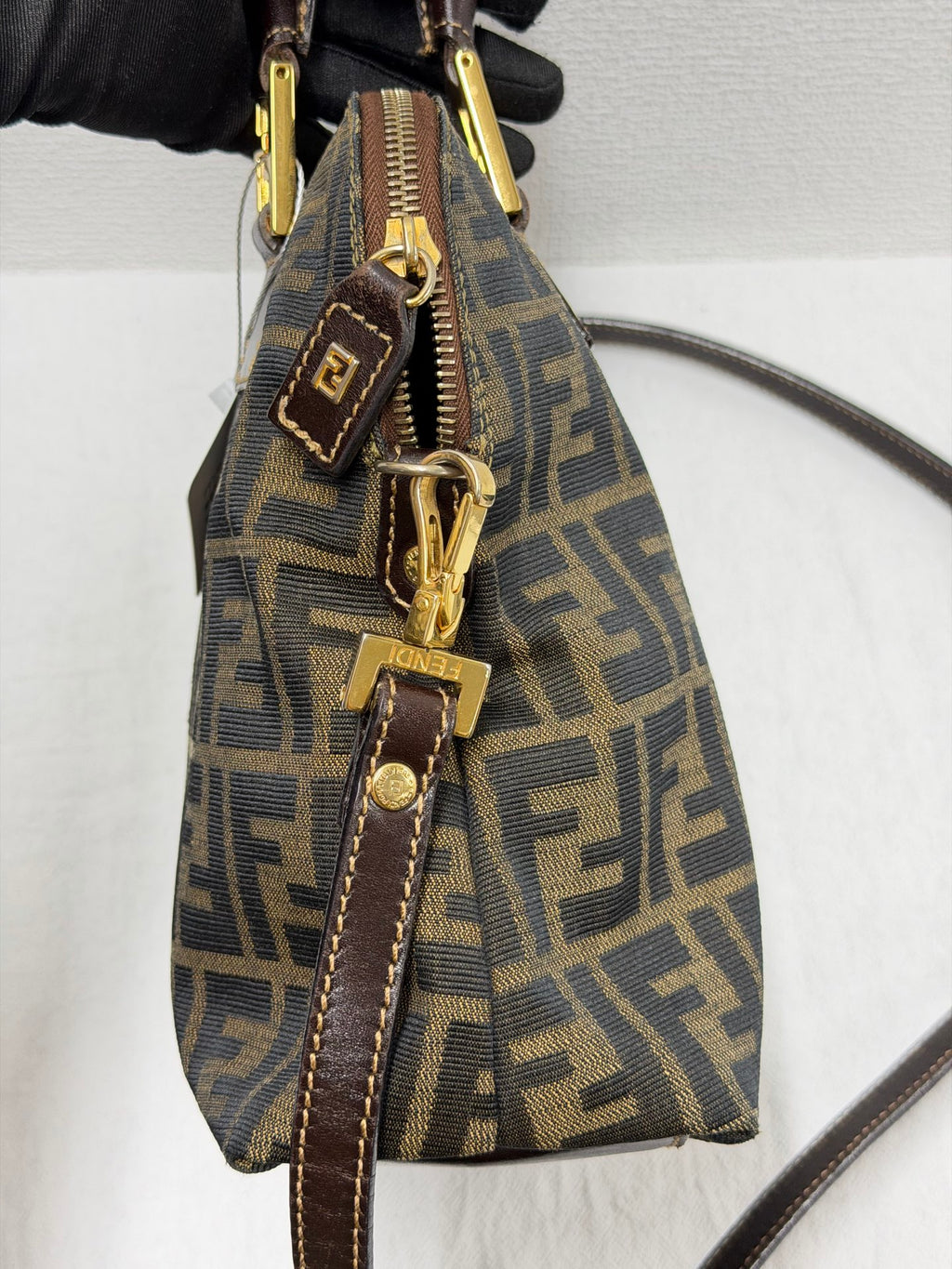 FENDI Zucca Canvas Dome Top Handle 2-Way Bag