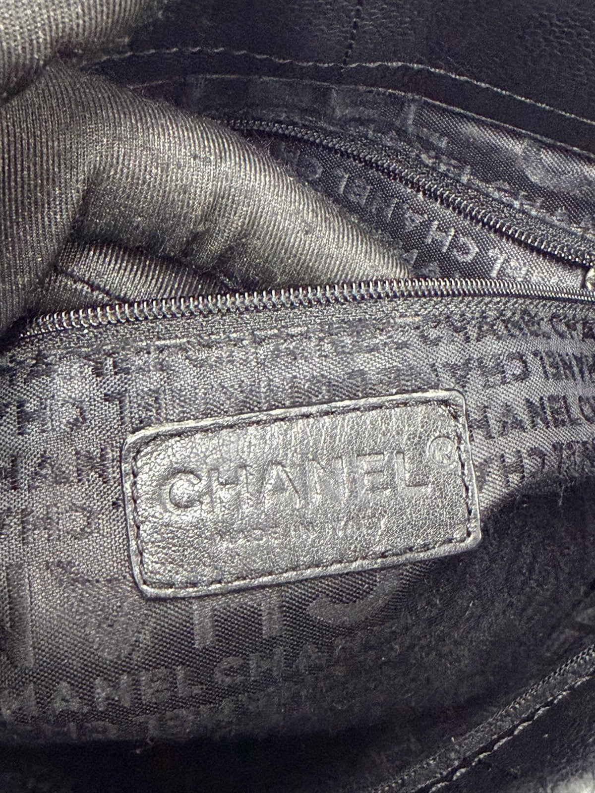 CHANEL Chocolate Bar Square Stitch Caviar Leather Tote Bag