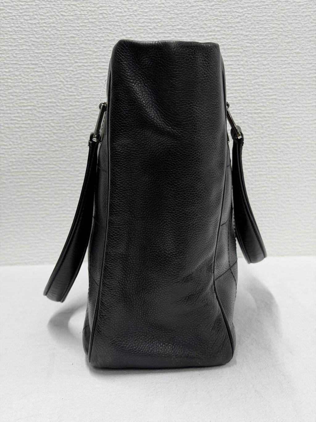 CHANEL Chocolate Bar Square Stitch Caviar Leather Tote Bag