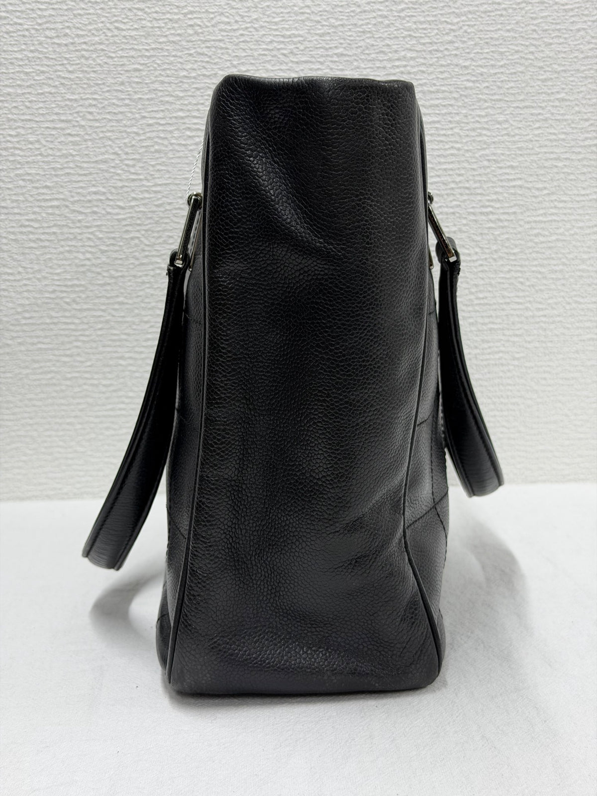 CHANEL Chocolate Bar Square Stitch Caviar Leather Tote Bag