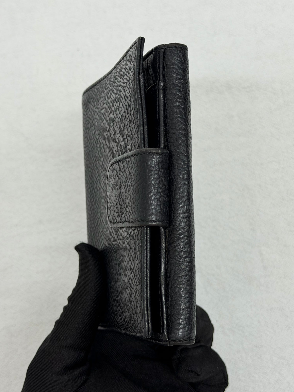 CHANEL Double C Cavier 2way Bifold Wallet