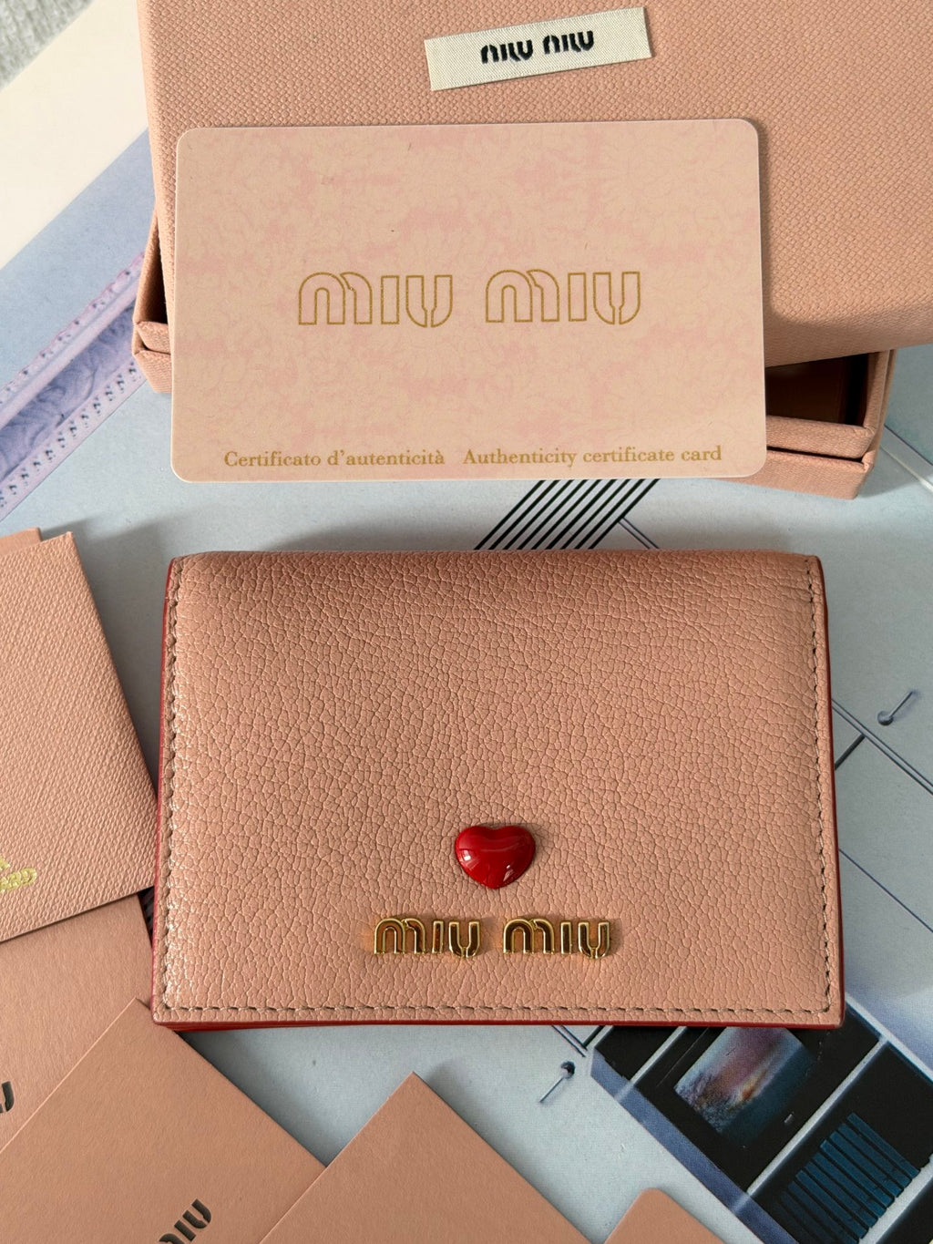 Miu Miu Madras Love Heart Leather Wallet