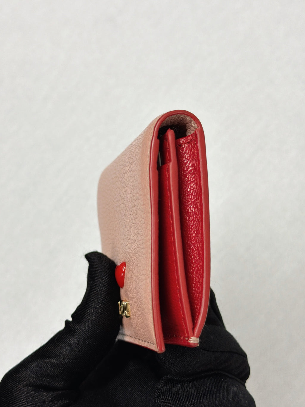 Miu Miu Madras Love Heart Leather Wallet
