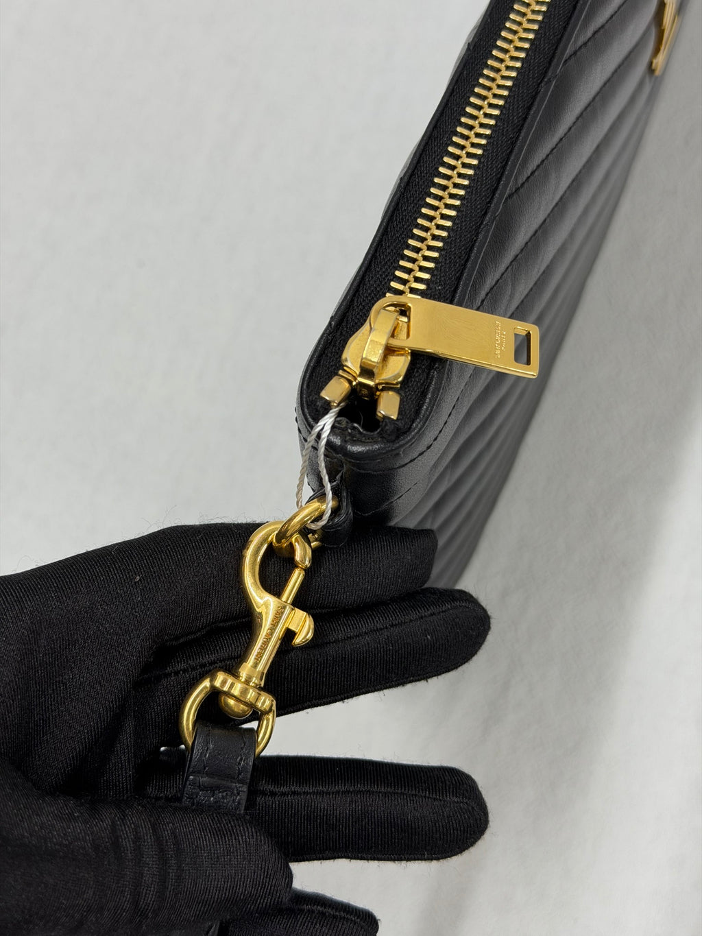 Saint Laurent YSL  Matelassé Leather Zip Tablet  Clutch