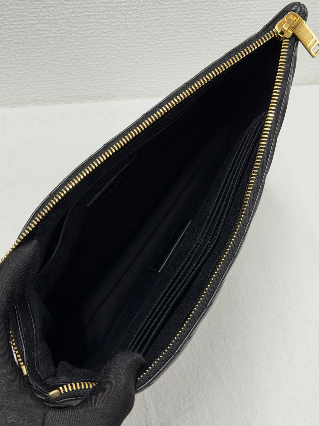 Saint Laurent YSL  Matelassé Leather Zip Tablet  Clutch