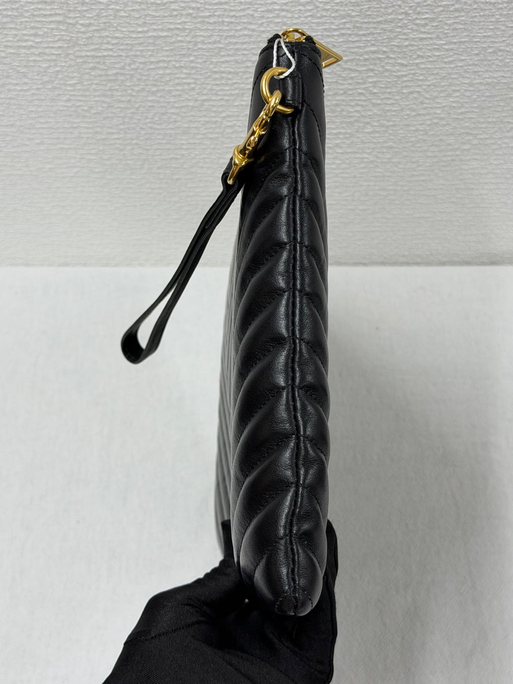 Saint Laurent YSL  Matelassé Leather Zip Tablet  Clutch