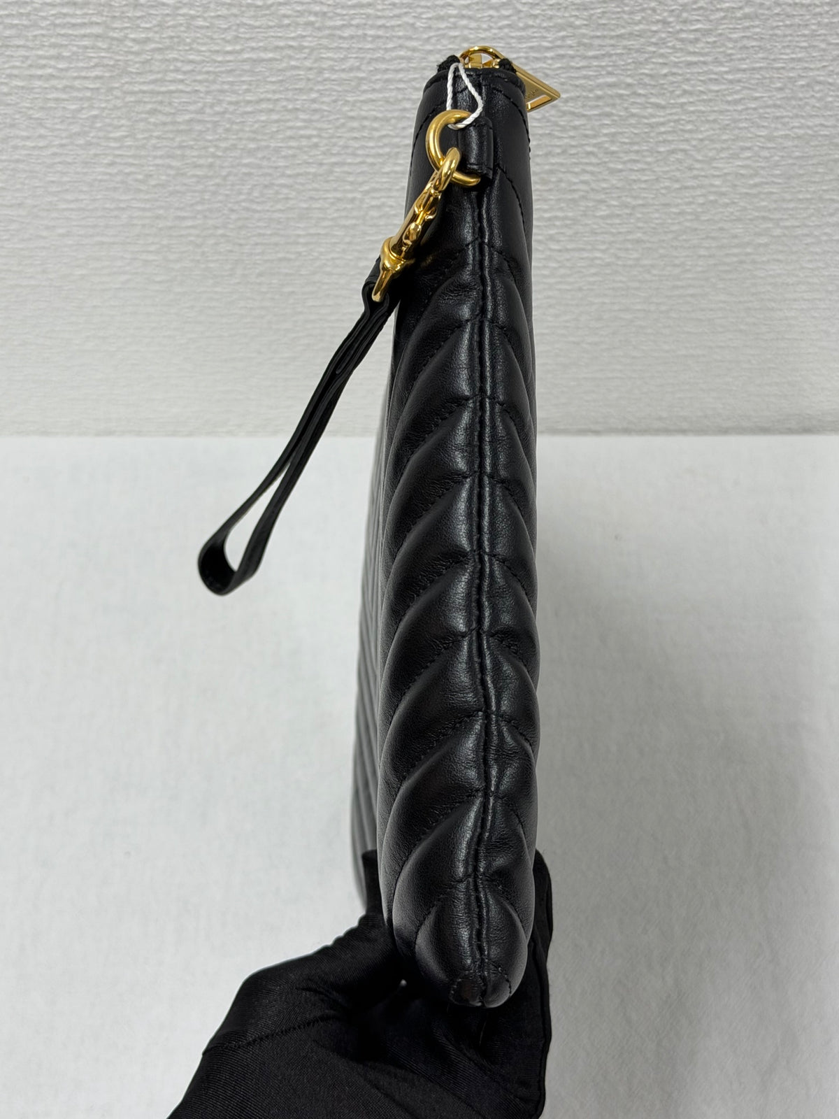 Saint Laurent YSL  Matelassé Leather Zip Tablet  Clutch
