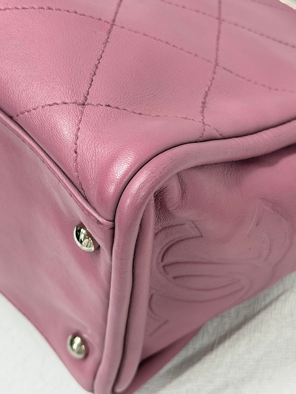 CHANEL Ultimate Soft Quilted Lambskin Frame Bag with CC Toggle Charm Pink