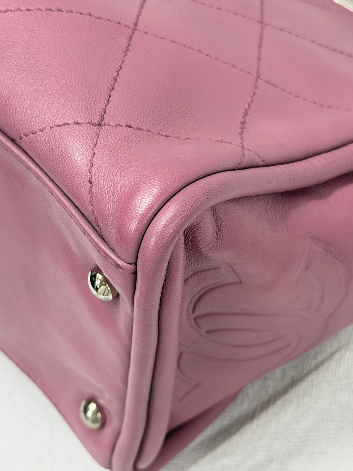 CHANEL Ultimate Soft Quilted Lambskin Frame Bag with CC Toggle Charm Pink