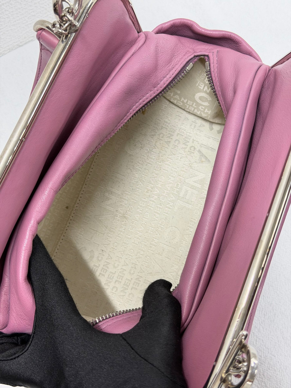 CHANEL Ultimate Soft Quilted Lambskin Frame Bag with CC Toggle Charm Pink
