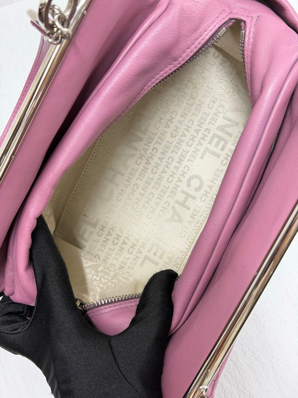 CHANEL Ultimate Soft Quilted Lambskin Frame Bag with CC Toggle Charm Pink