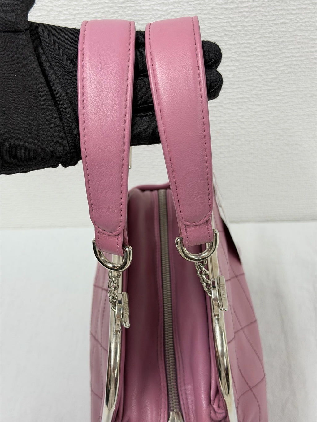 CHANEL Ultimate Soft Quilted Lambskin Frame Bag with CC Toggle Charm Pink