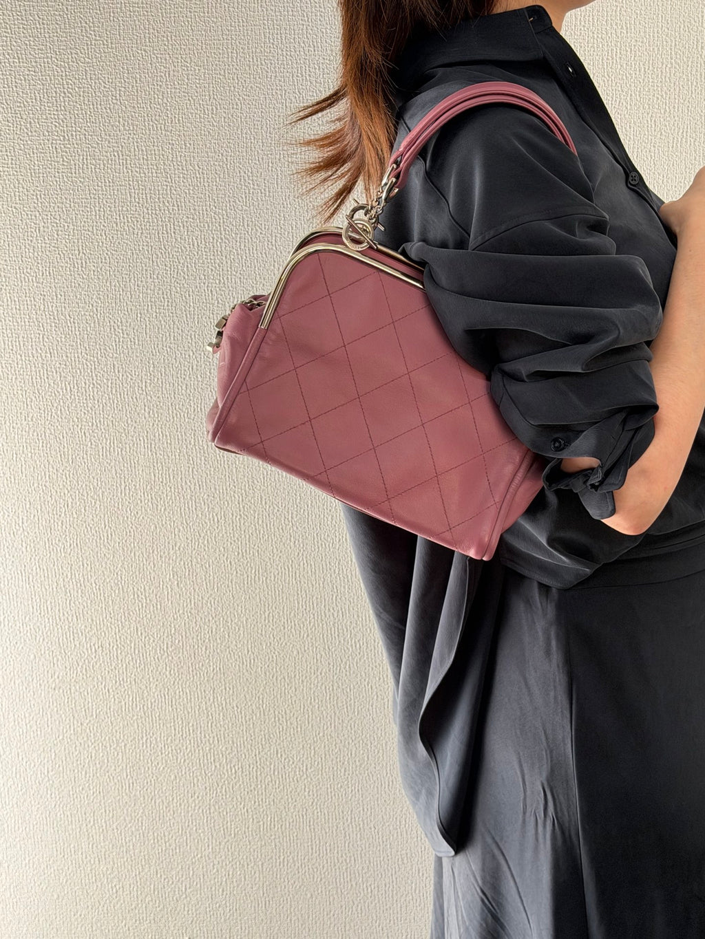 CHANEL Ultimate Soft Quilted Lambskin Frame Bag with CC Toggle Charm Pink