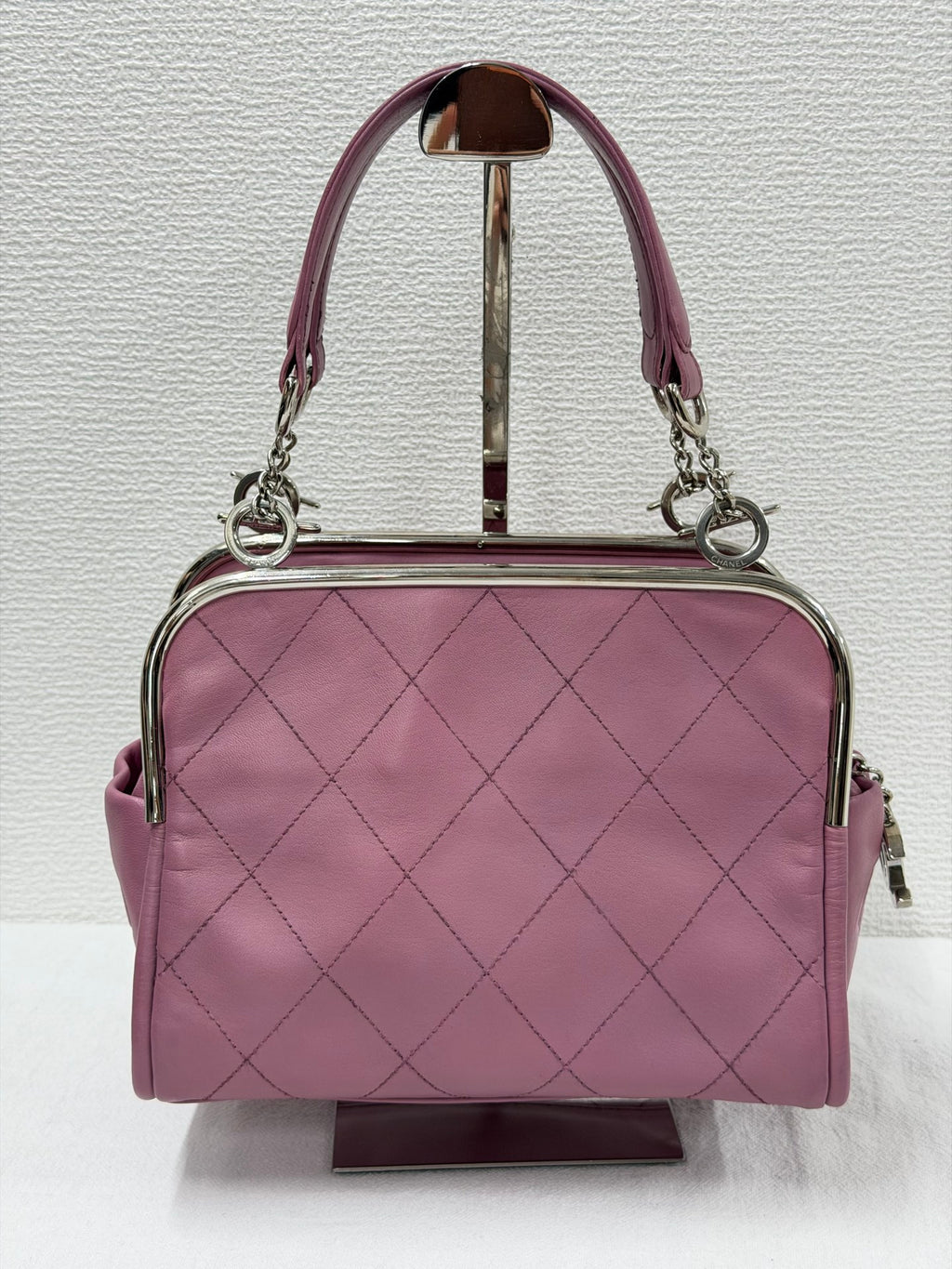 CHANEL Ultimate Soft Quilted Lambskin Frame Bag with CC Toggle Charm Pink