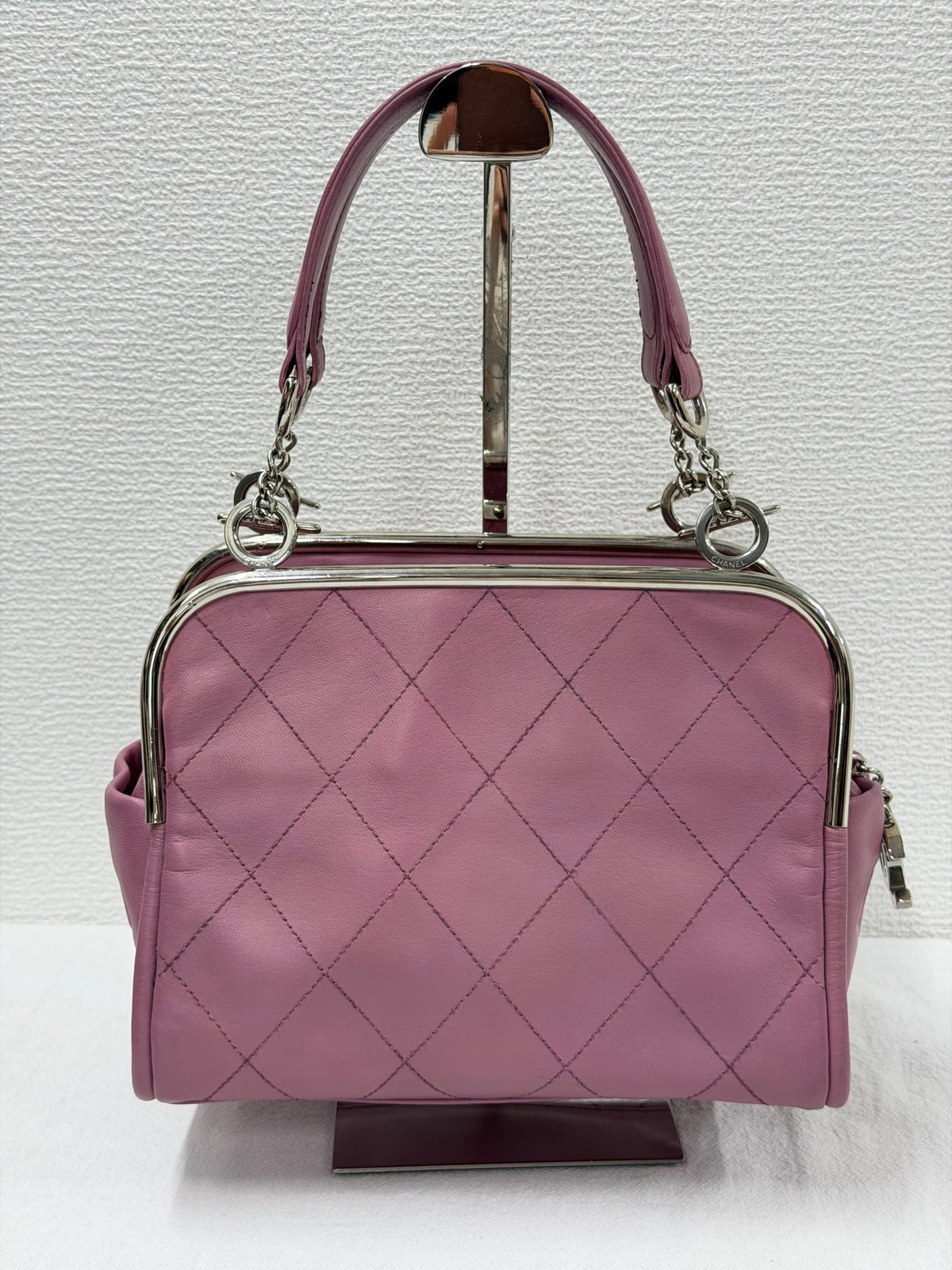 CHANEL Ultimate Soft Quilted Lambskin Frame Bag with CC Toggle Charm Pink