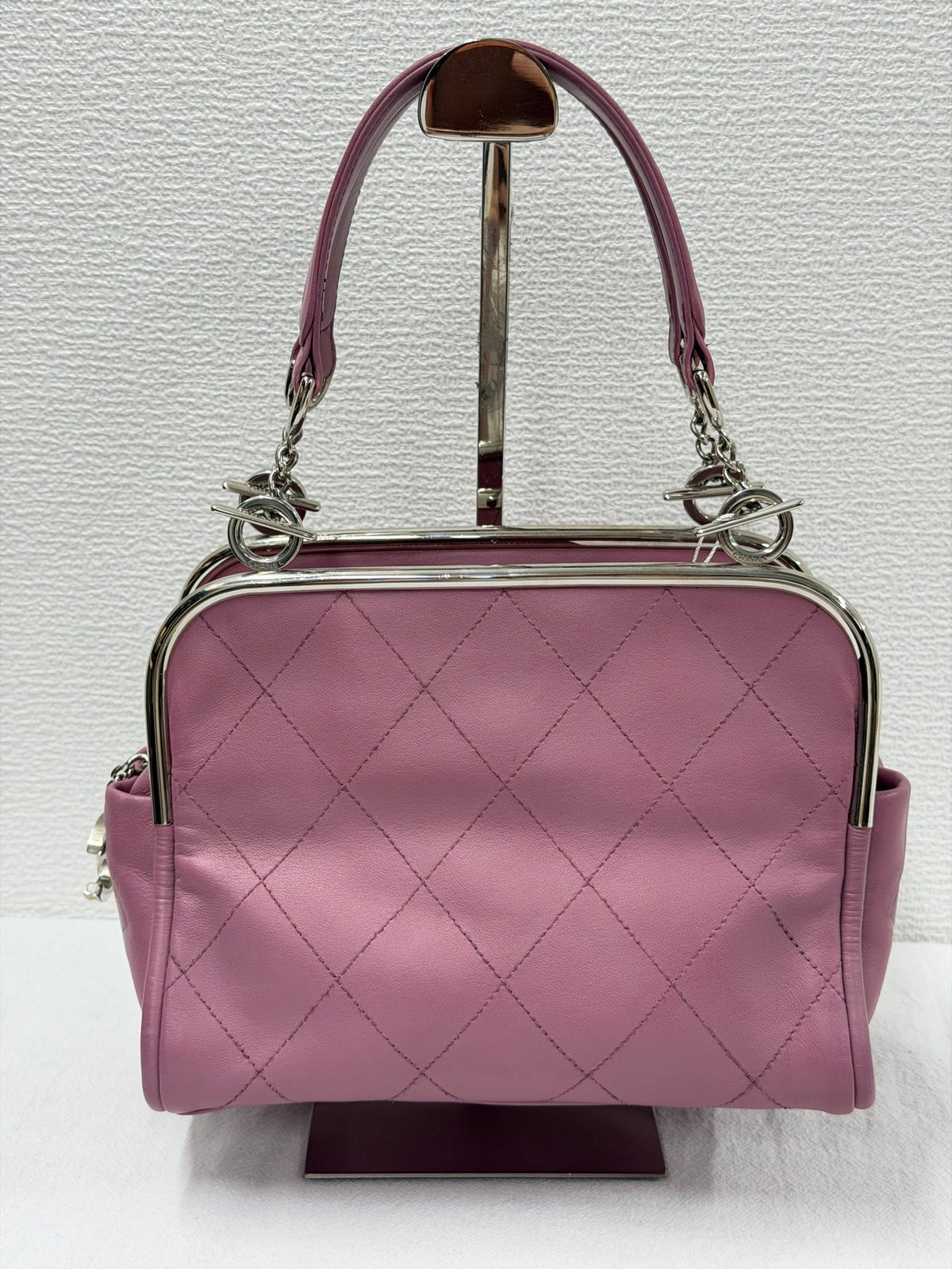 CHANEL Ultimate Soft Quilted Lambskin Frame Bag with CC Toggle Charm Pink