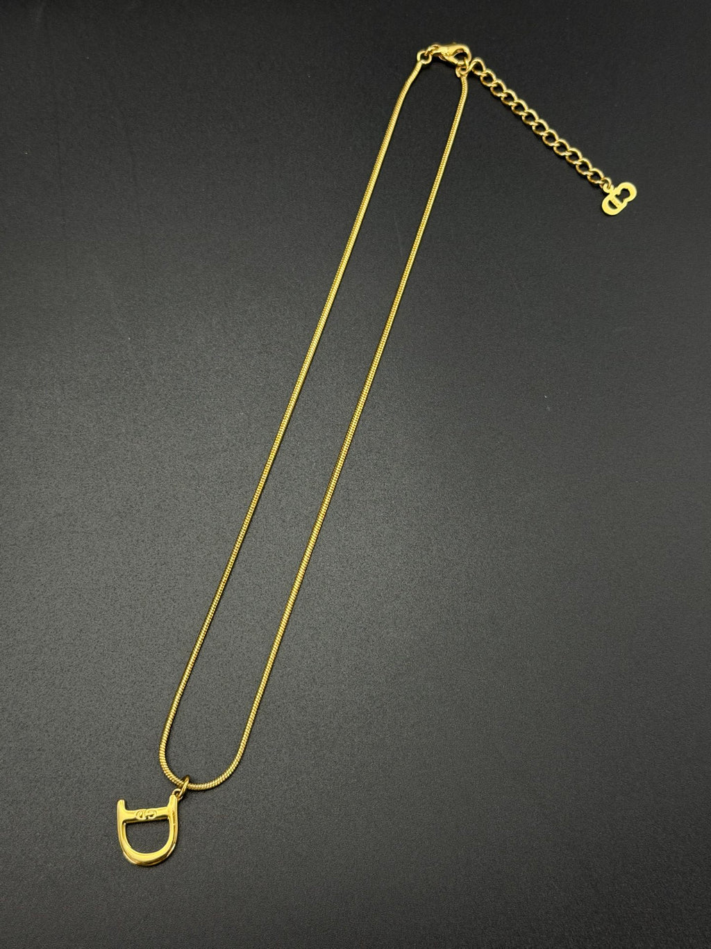 CHRISTIAN DIOR D Logo Necklace