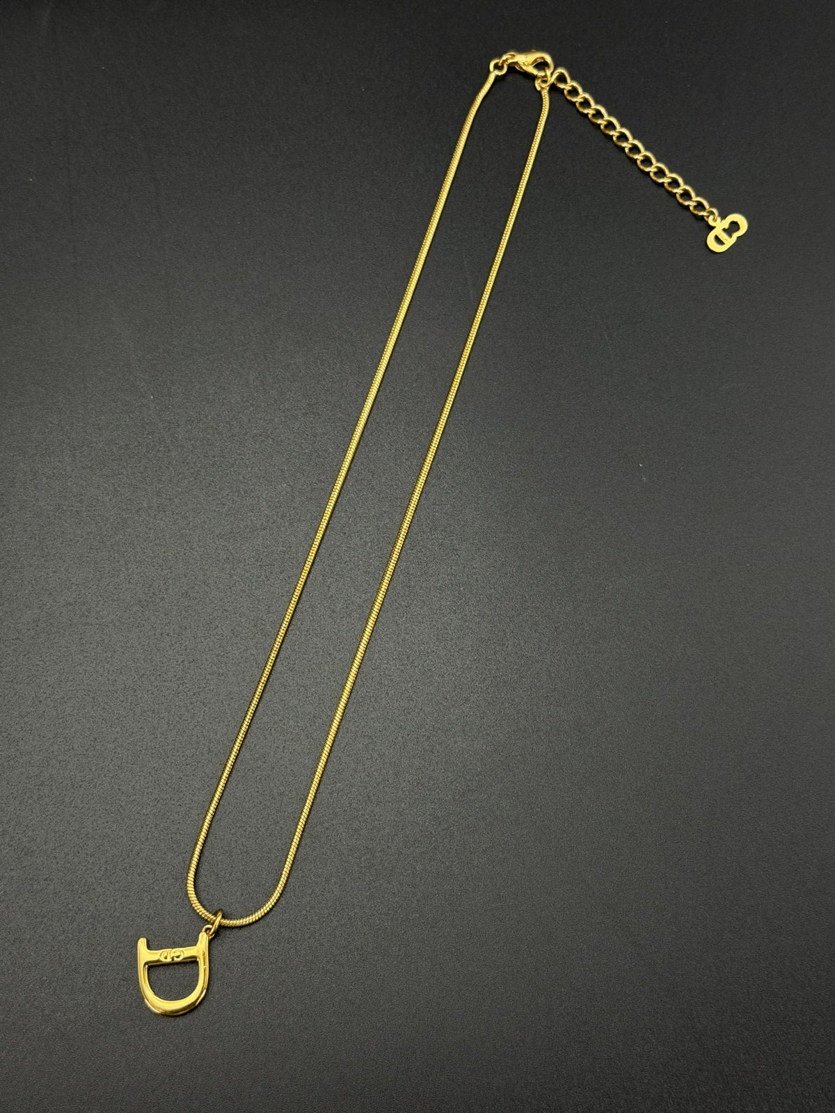 CHRISTIAN DIOR D Logo Necklace