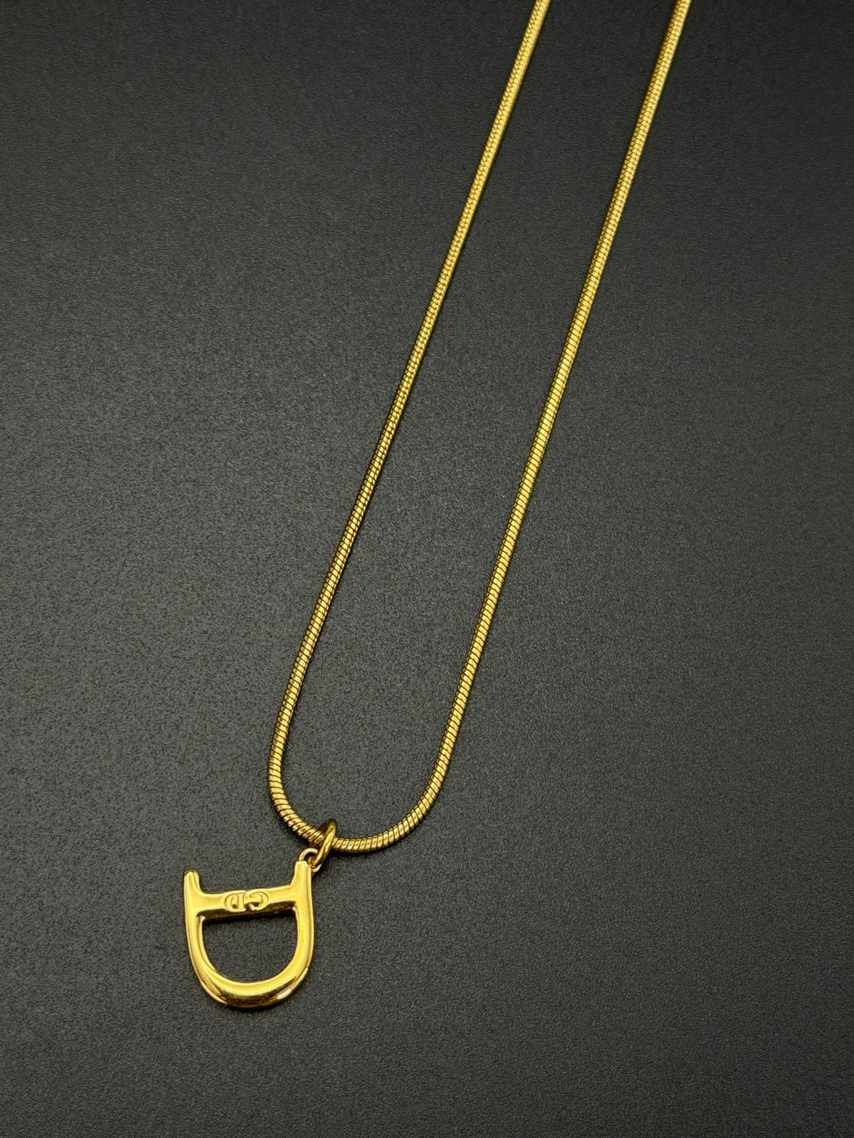 CHRISTIAN DIOR D Logo Necklace