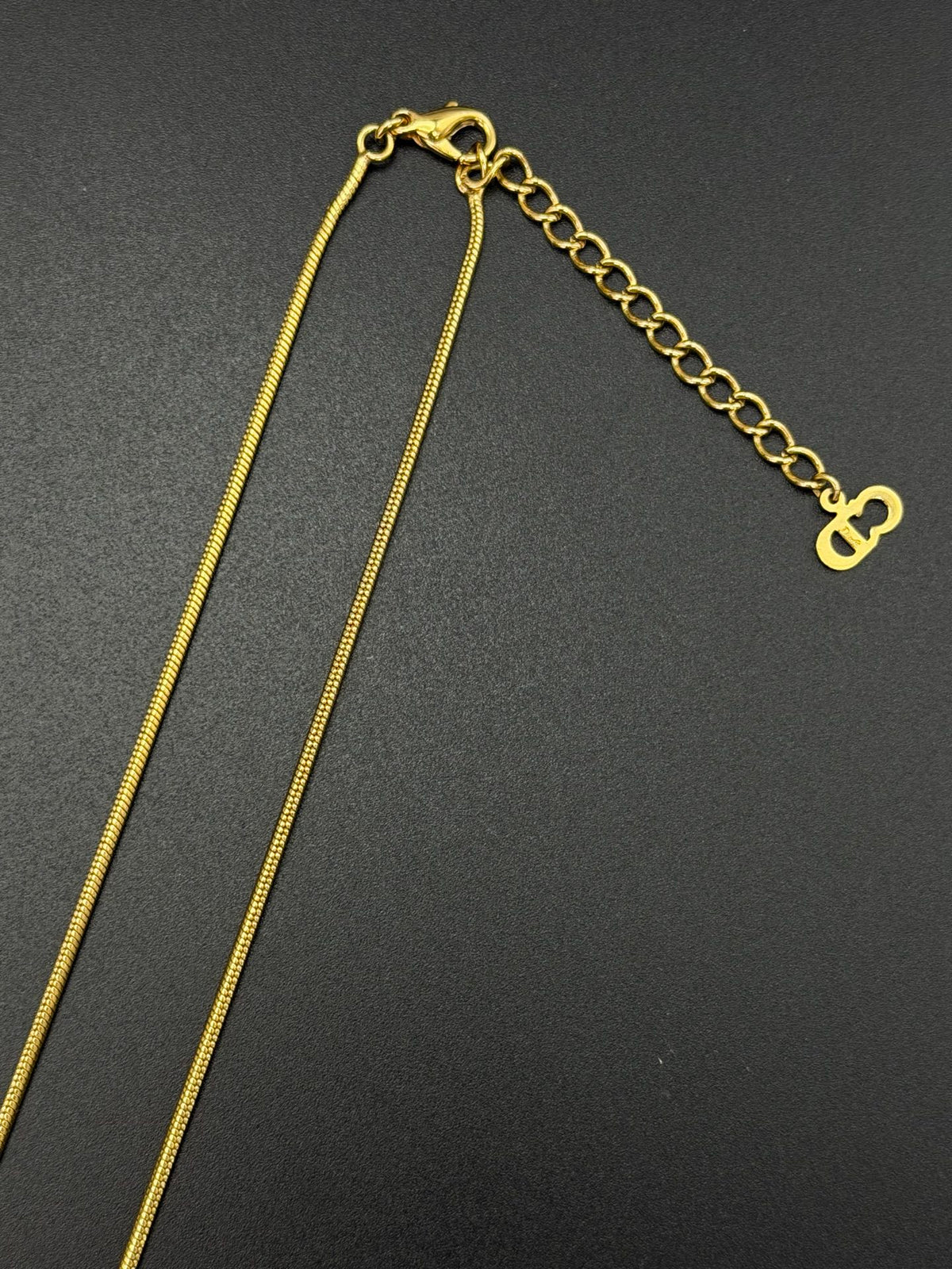 CHRISTIAN DIOR D Logo Necklace
