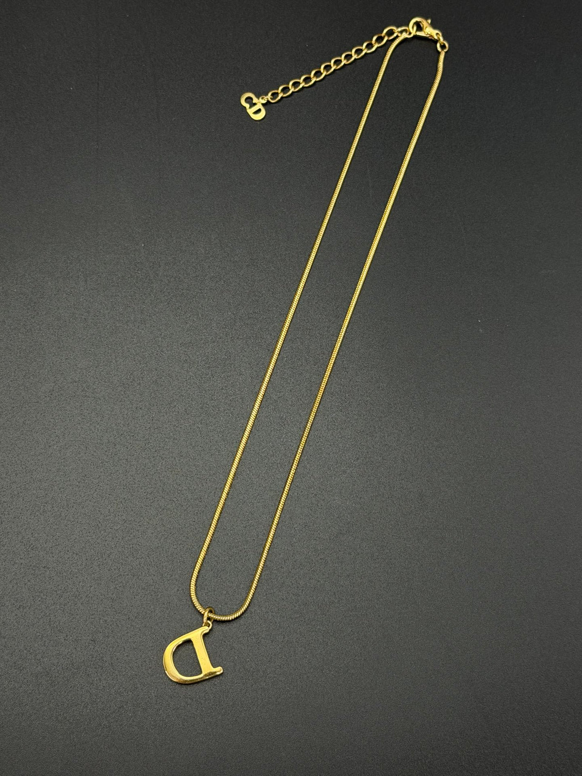CHRISTIAN DIOR D Logo Necklace