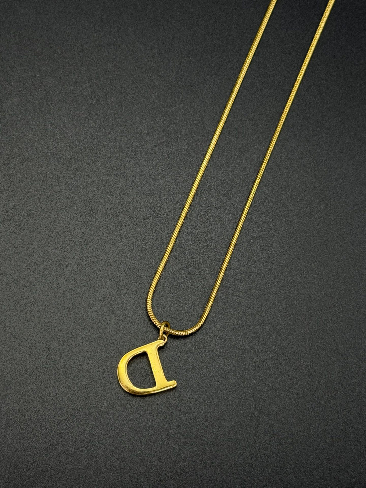 CHRISTIAN DIOR D Logo Necklace