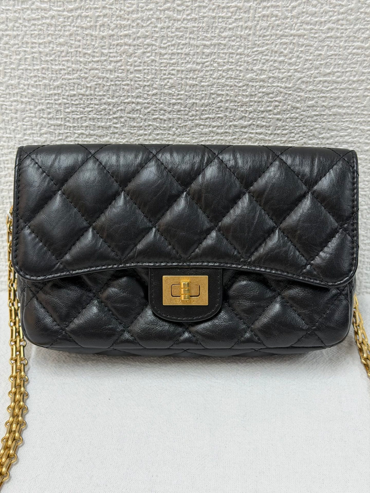 CHANEL 2.55 Reissue Quilted Aged Calfskin Wallet on Chain