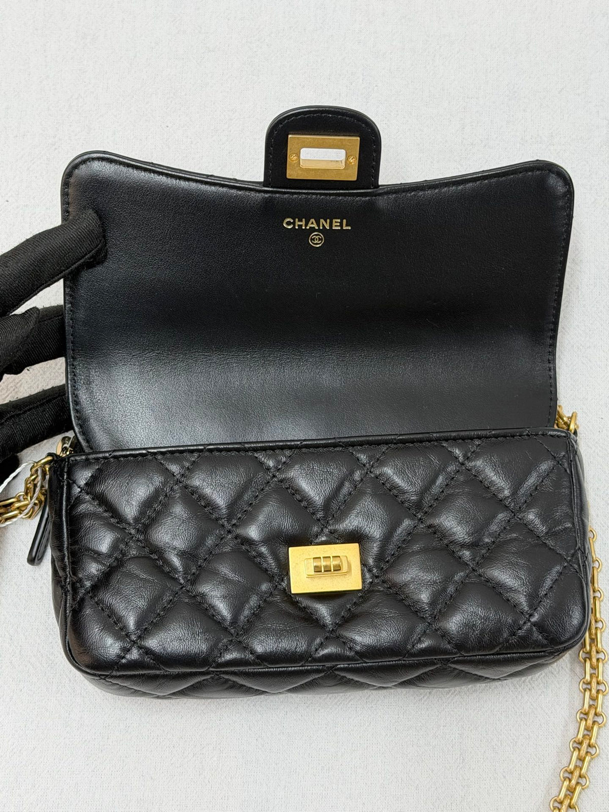 CHANEL 2.55 Reissue Quilted Aged Calfskin Wallet on Chain