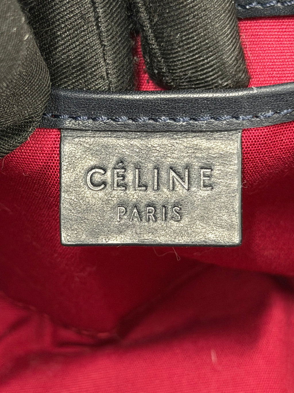 CELINE Triomphe Jacquard Canvas and Smooth Calfskin Side Zip Frame Shoulder Bag Black