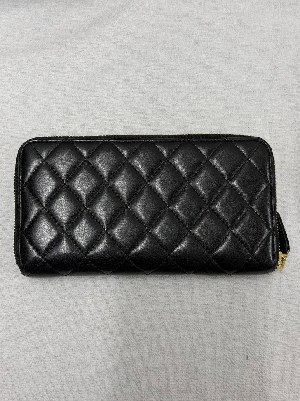 Chanel Classic Long Zipped Wallet Caviar Skin Black Gold Hardware