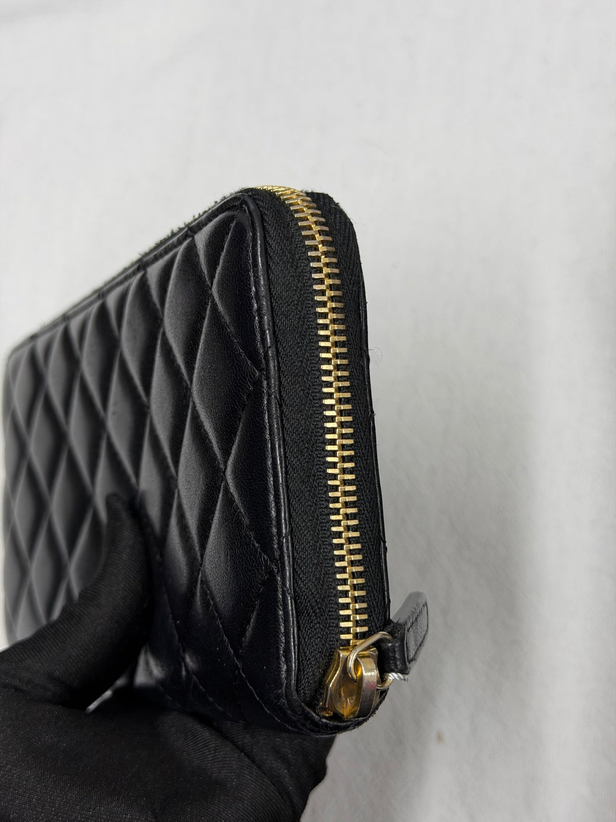 Chanel Classic Long Zipped Wallet Caviar Skin Black Gold Hardware