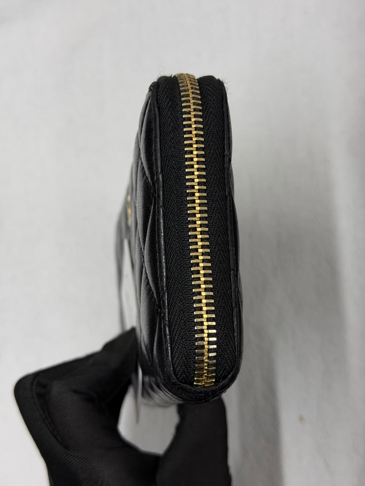 Chanel Classic Long Zipped Wallet Caviar Skin Black Gold Hardware
