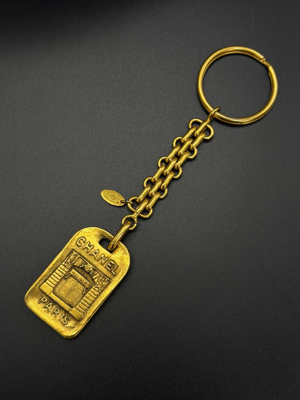 CHANEL  Paris Cambon Boutique Store Facade Gold Key Chain / Bag Charm