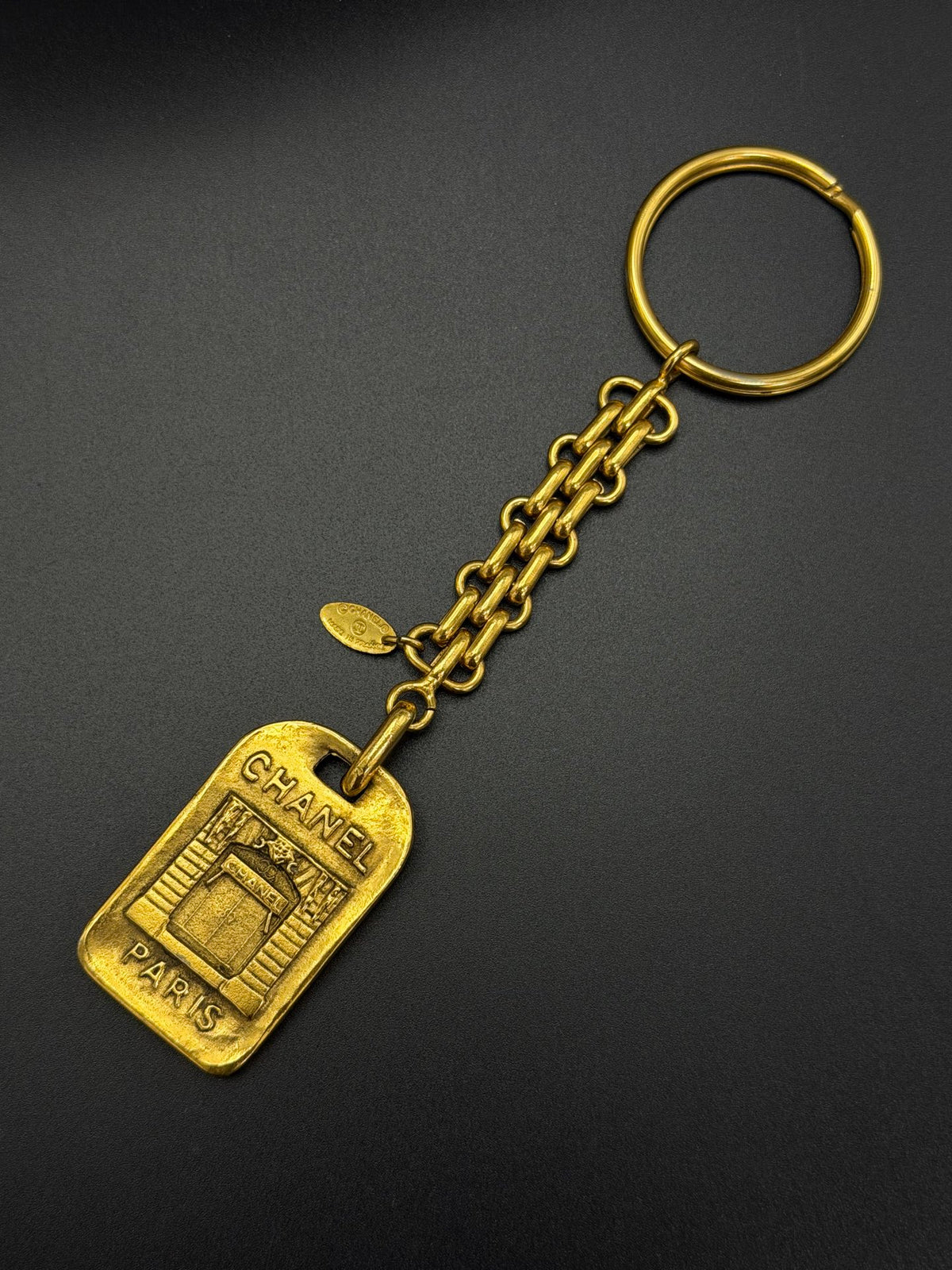 CHANEL  Paris Cambon Boutique Store Facade Gold Key Chain / Bag Charm