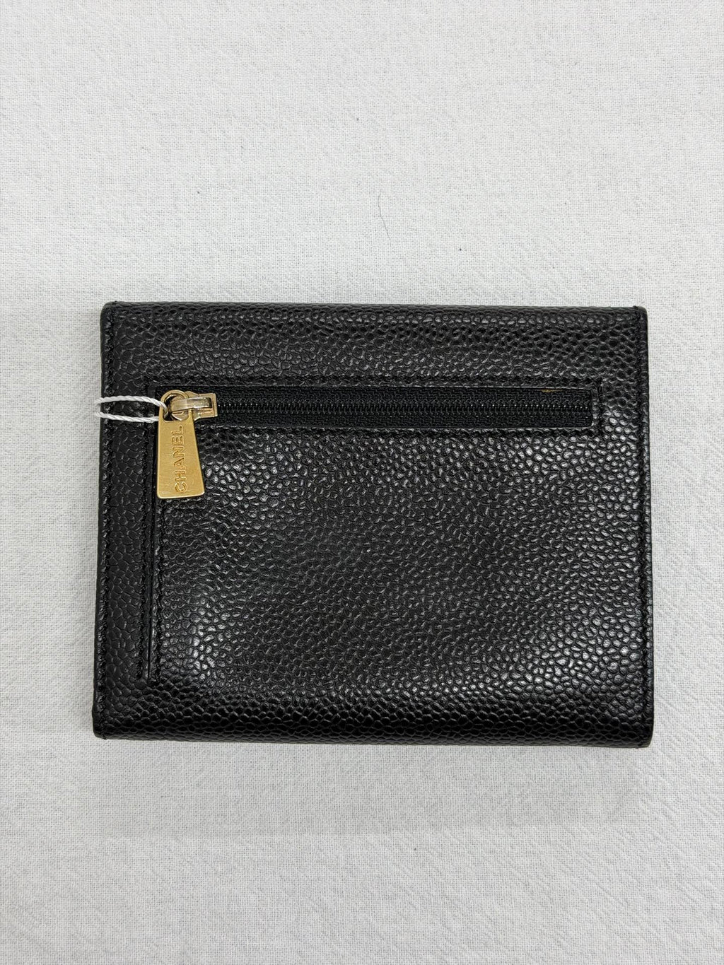 CHANEL Double C Cavier Trifold Wallet