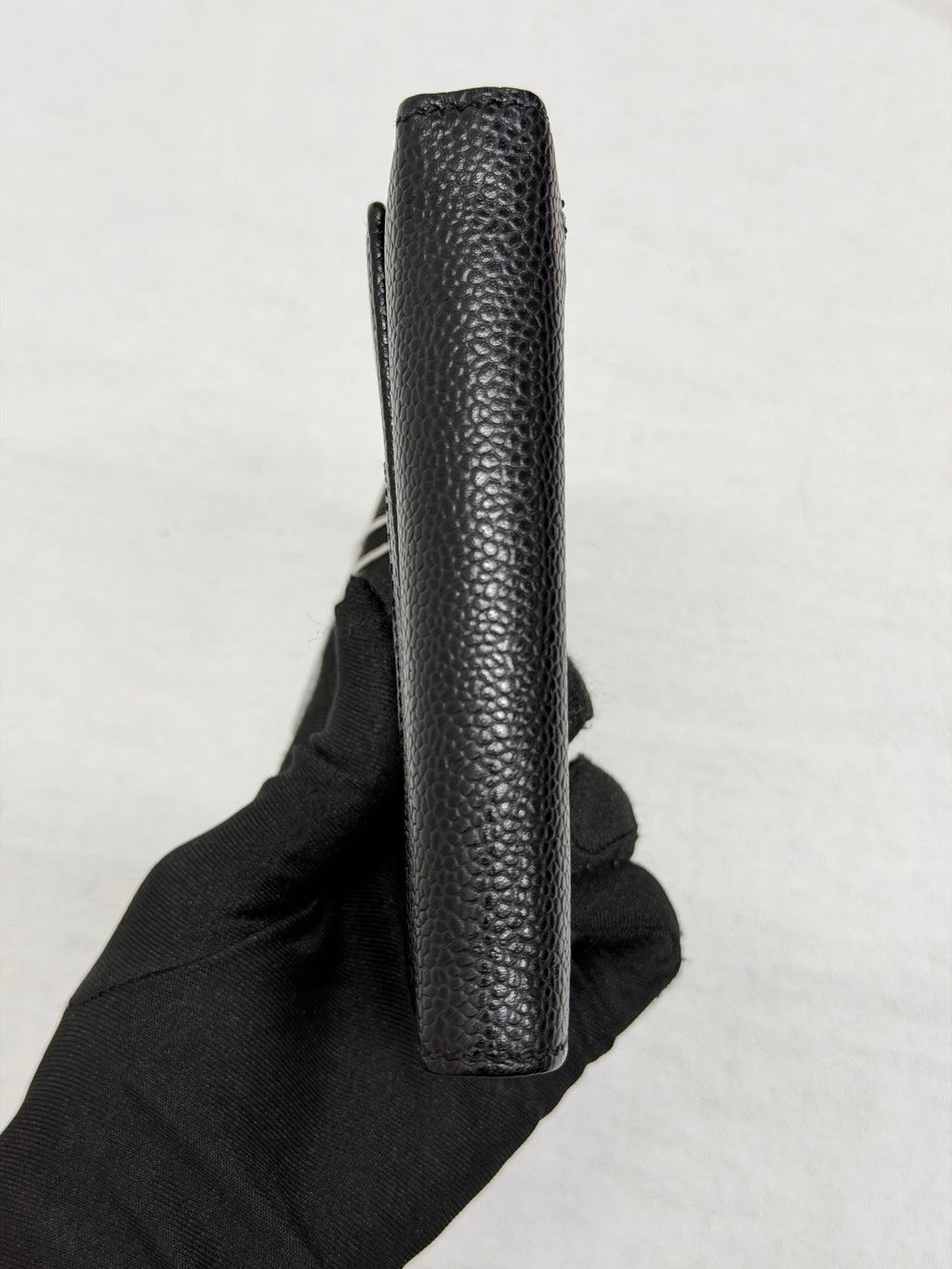 CHANEL Double C Cavier Trifold Wallet