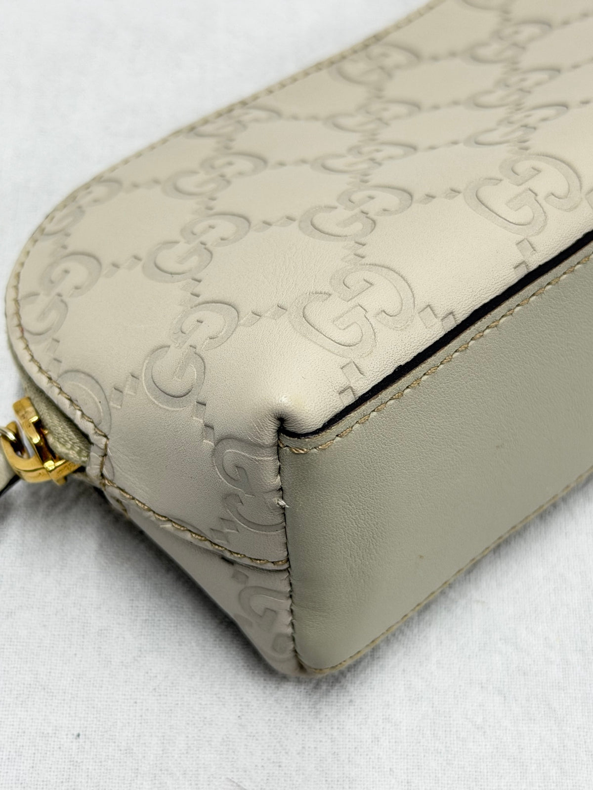 GUCCI  Guccissima GG Embossed Leather Cosmetic Pouch