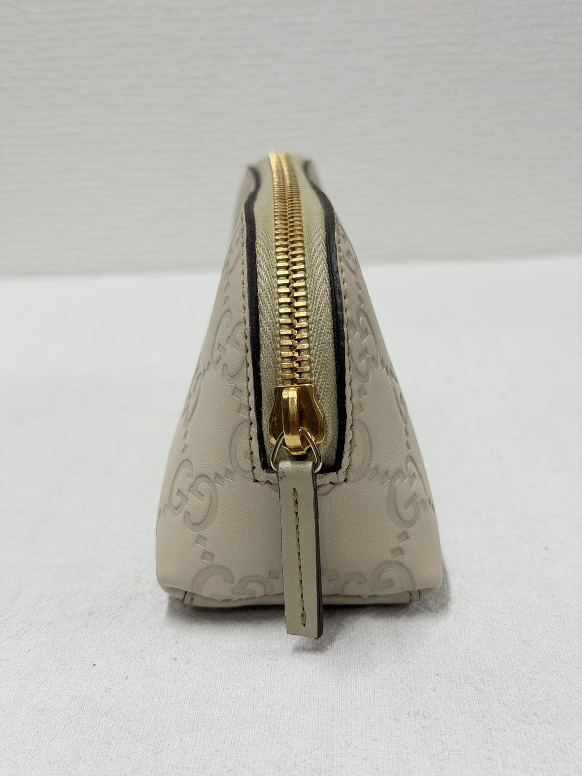 GUCCI  Guccissima GG Embossed Leather Cosmetic Pouch