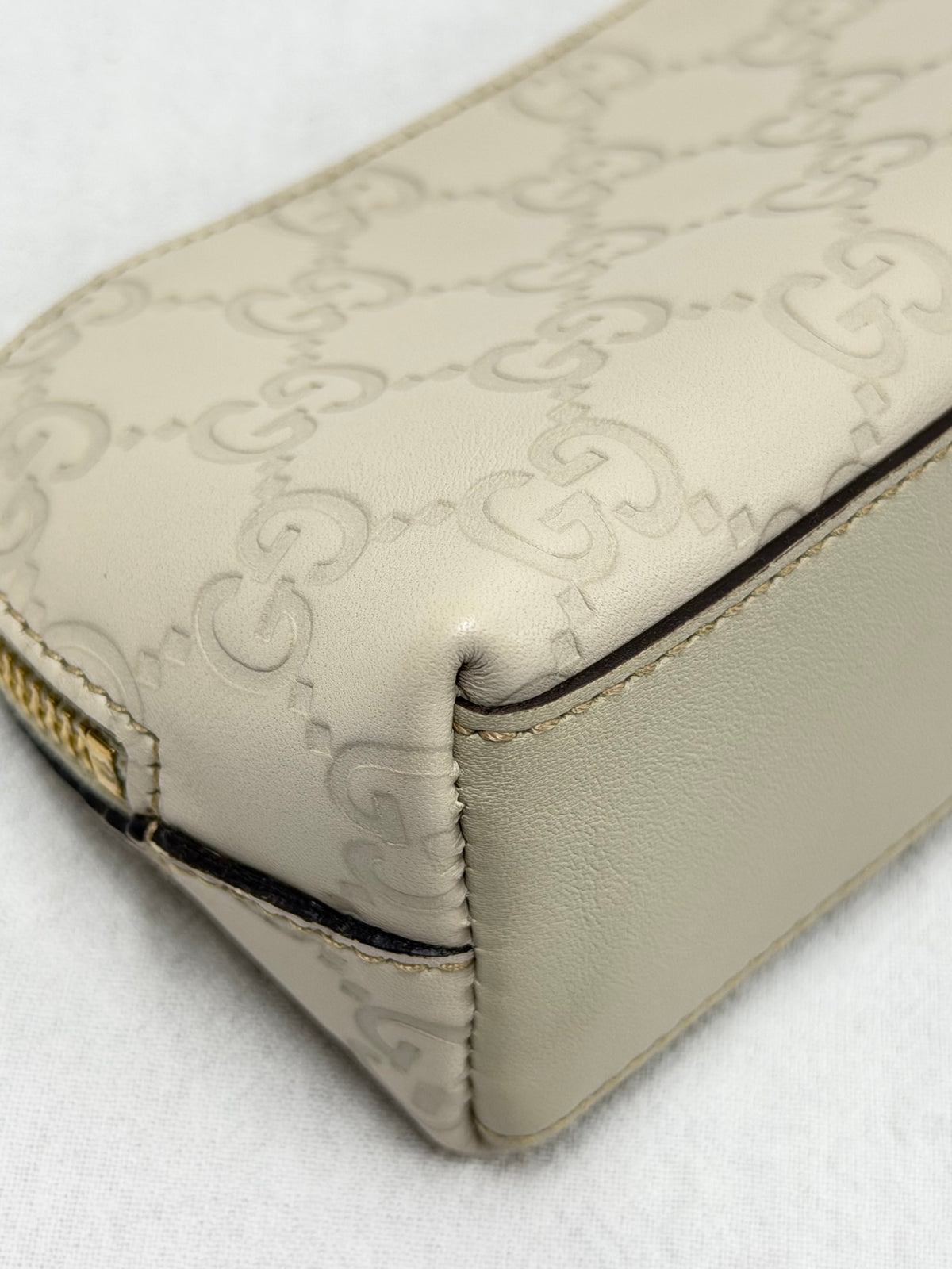 GUCCI  Guccissima GG Embossed Leather Cosmetic Pouch
