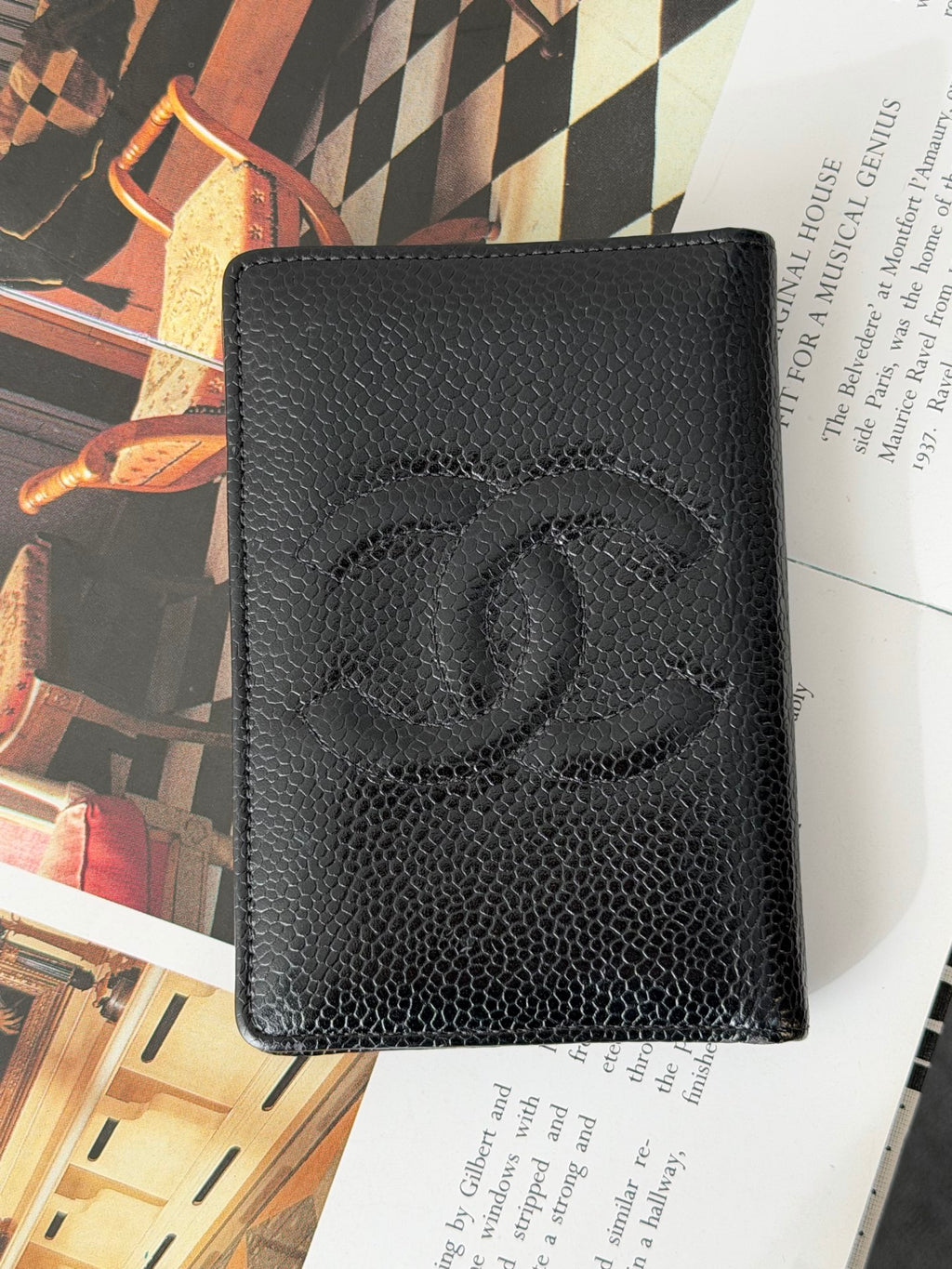 CHANEL Double C Cavier Bifold Wallet