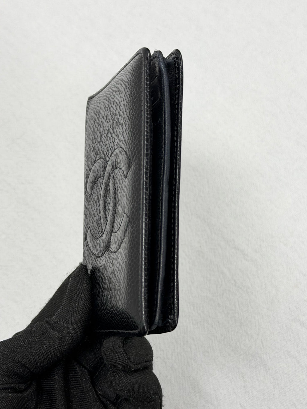 CHANEL Double C Cavier Bifold Wallet