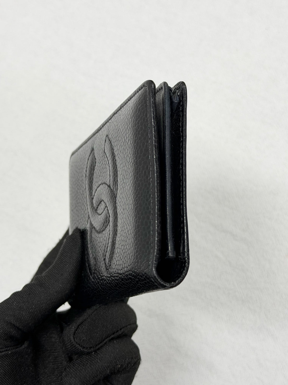 CHANEL Double C Cavier Bifold Wallet