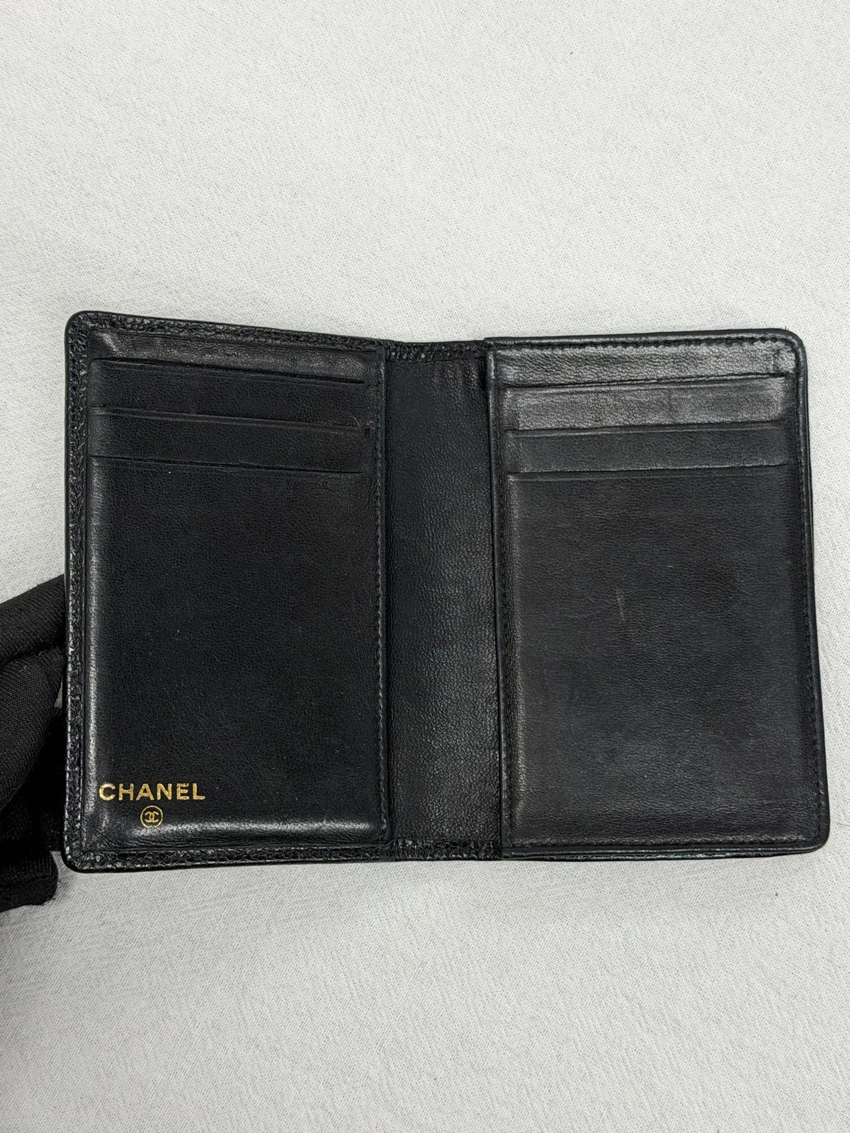 CHANEL Double C Cavier Bifold Wallet