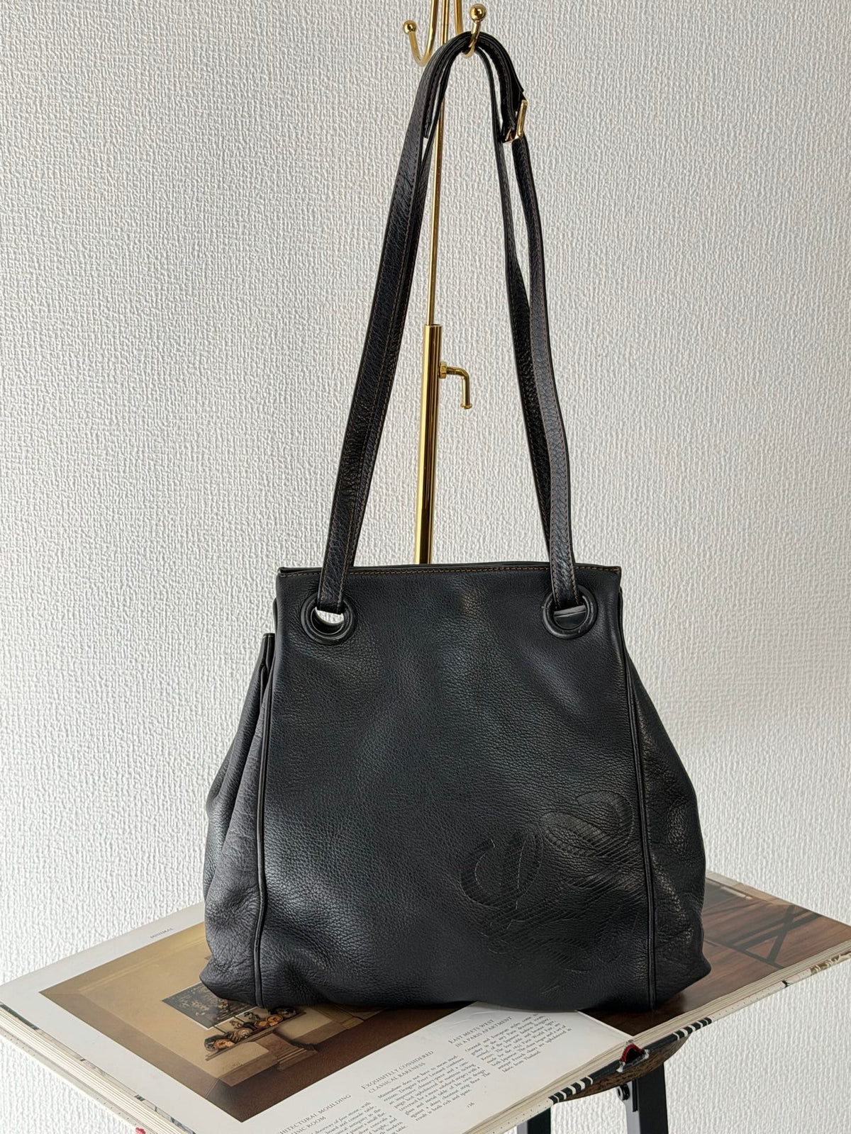 LOEWE  Large Anagram Logo Nappa Leather  Shoulder Tote Bag