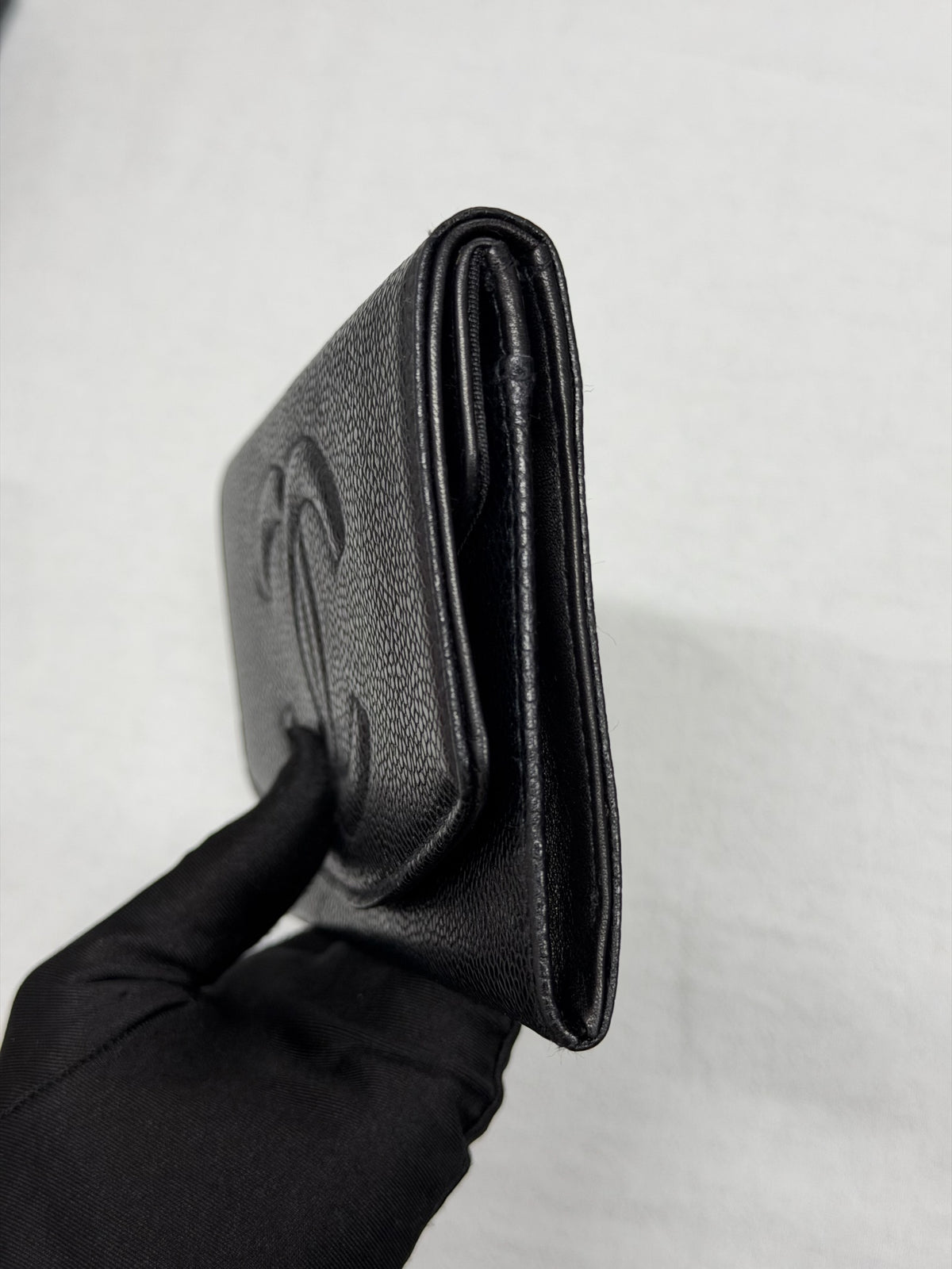 CHANEL Double C Cavier Bifold Wallet