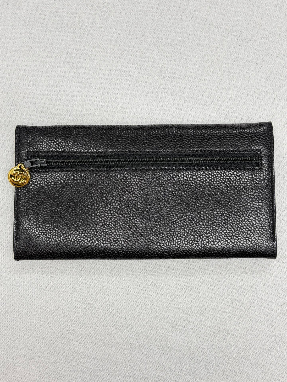 CHANEL Double C Cavier Bifold Wallet