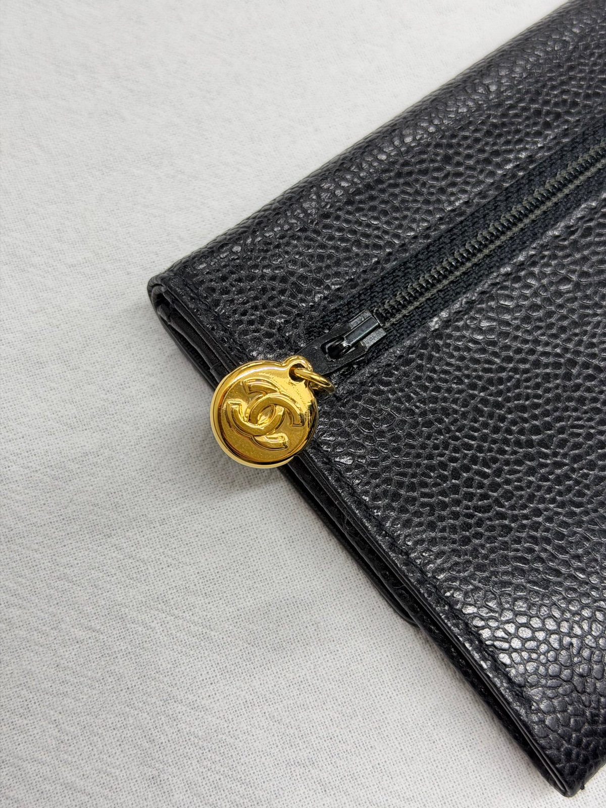 CHANEL Double C Cavier Bifold Wallet