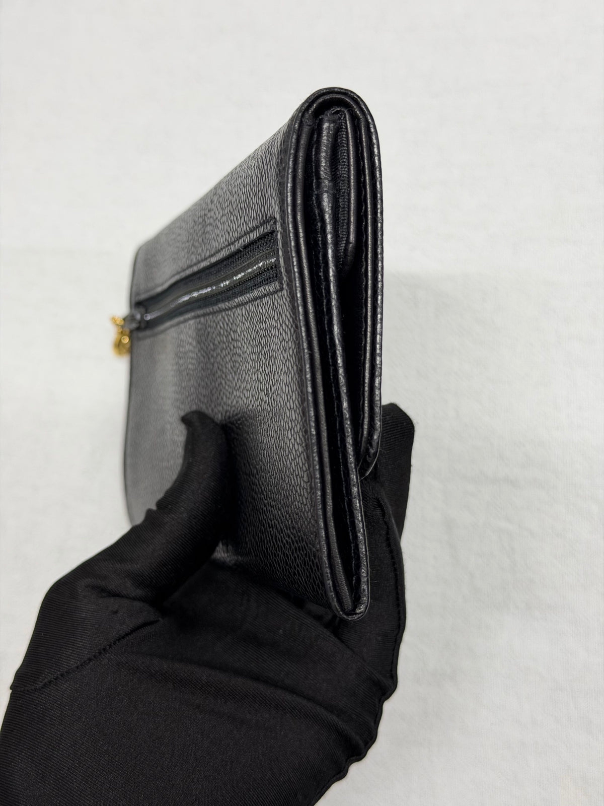 CHANEL Double C Cavier Bifold Wallet